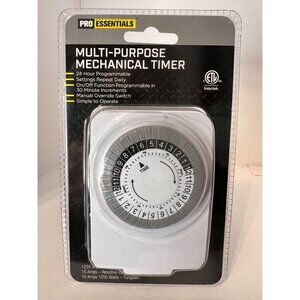 Pro Essentials Multi-Purpose Mechanical Timer 24-Hour Programmable On/Off 30-Min